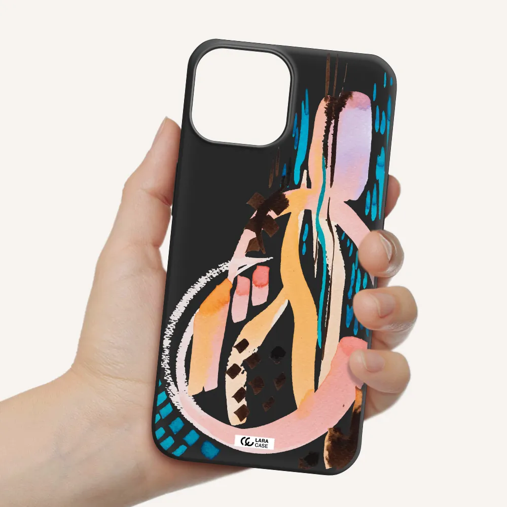 Watercolor Brush Paint Apple iPhone 13 mini Silicone black Case