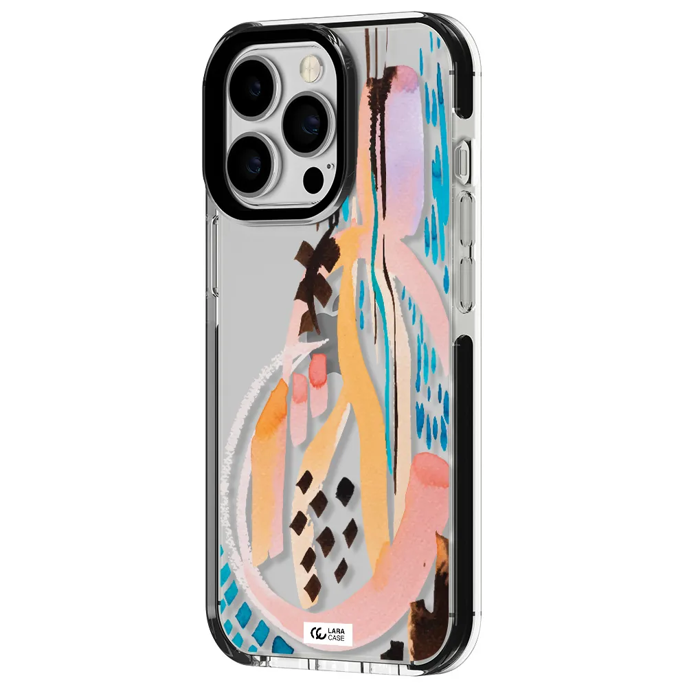 Watercolor Brush Paint Apple iPhone 13 Pro impact black border Case