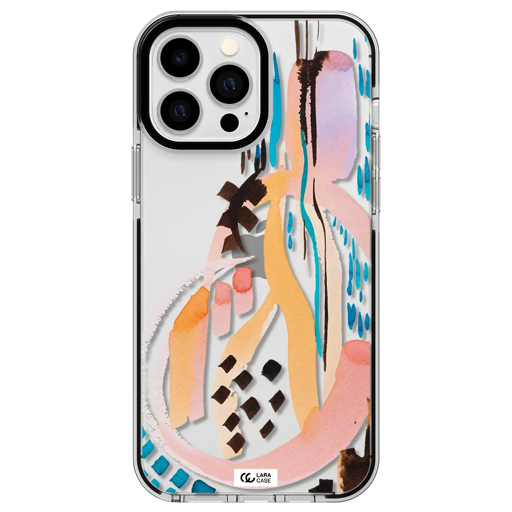 Watercolor Brush Paint Apple iPhone 13 Pro Max impact black border Case