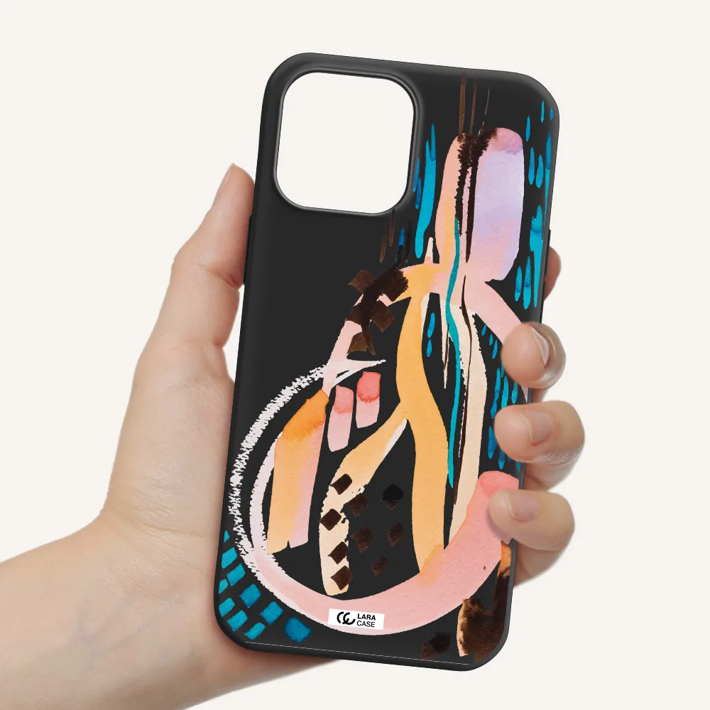 Watercolor Brush Paint Apple iPhone 13 Pro Max Silicone black Case