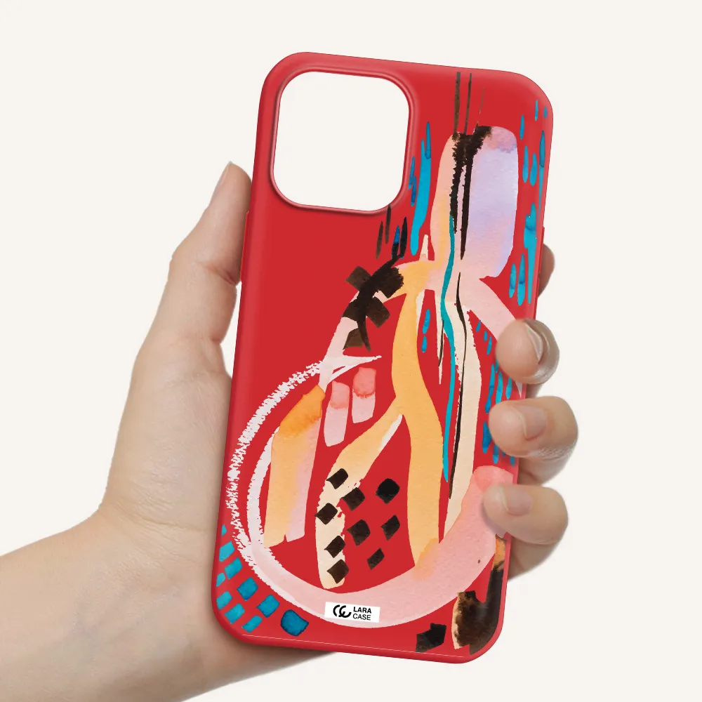 Watercolor Brush Paint Apple iPhone 13 Pro Max Silicone Imperial Red Case