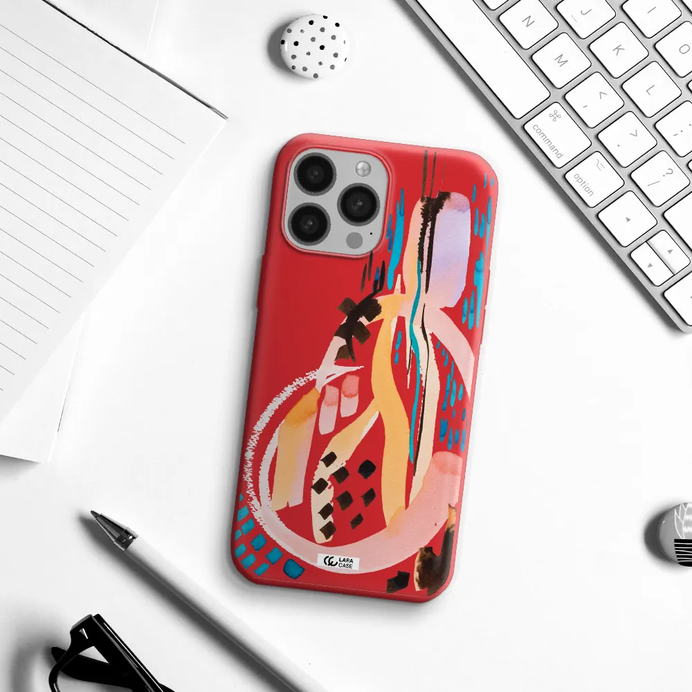 Watercolor Brush Paint Apple iPhone 13 Pro Max Silicone Imperial Red Case