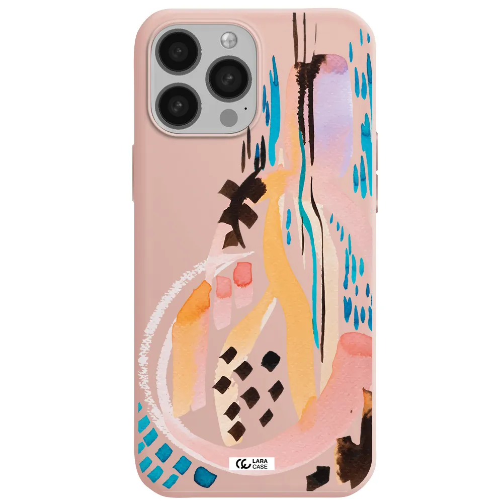 Watercolor Brush Paint Apple iPhone 13 Pro Max Silicone pastel pink Case