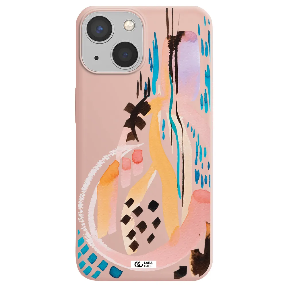 Watercolor Brush Paint Apple iPhone 13 Silicone pastel pink Case