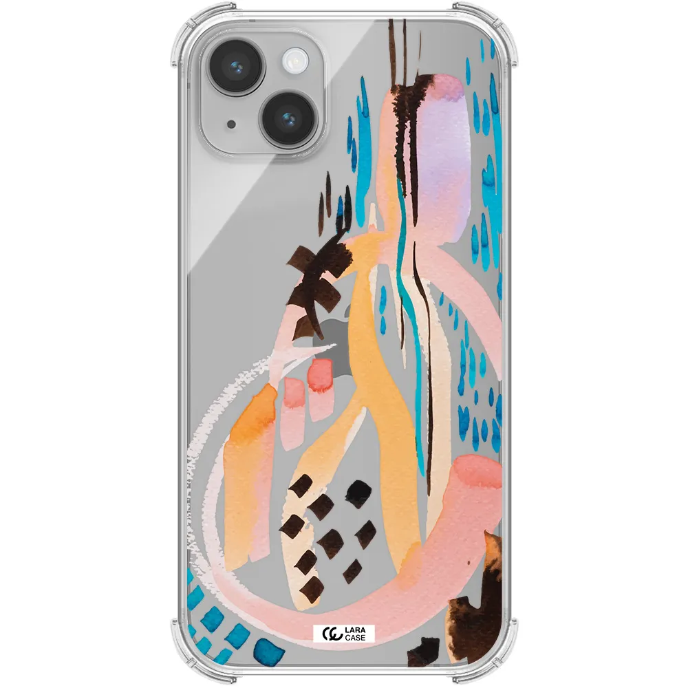 Watercolor Brush Paint Apple iPhone 14 Clear PC Case