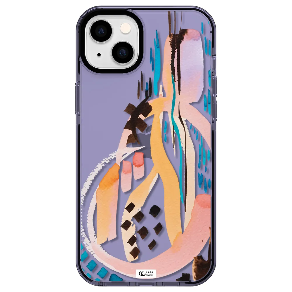 Watercolor Brush Paint Apple iPhone 14 plus impact Lilac Case