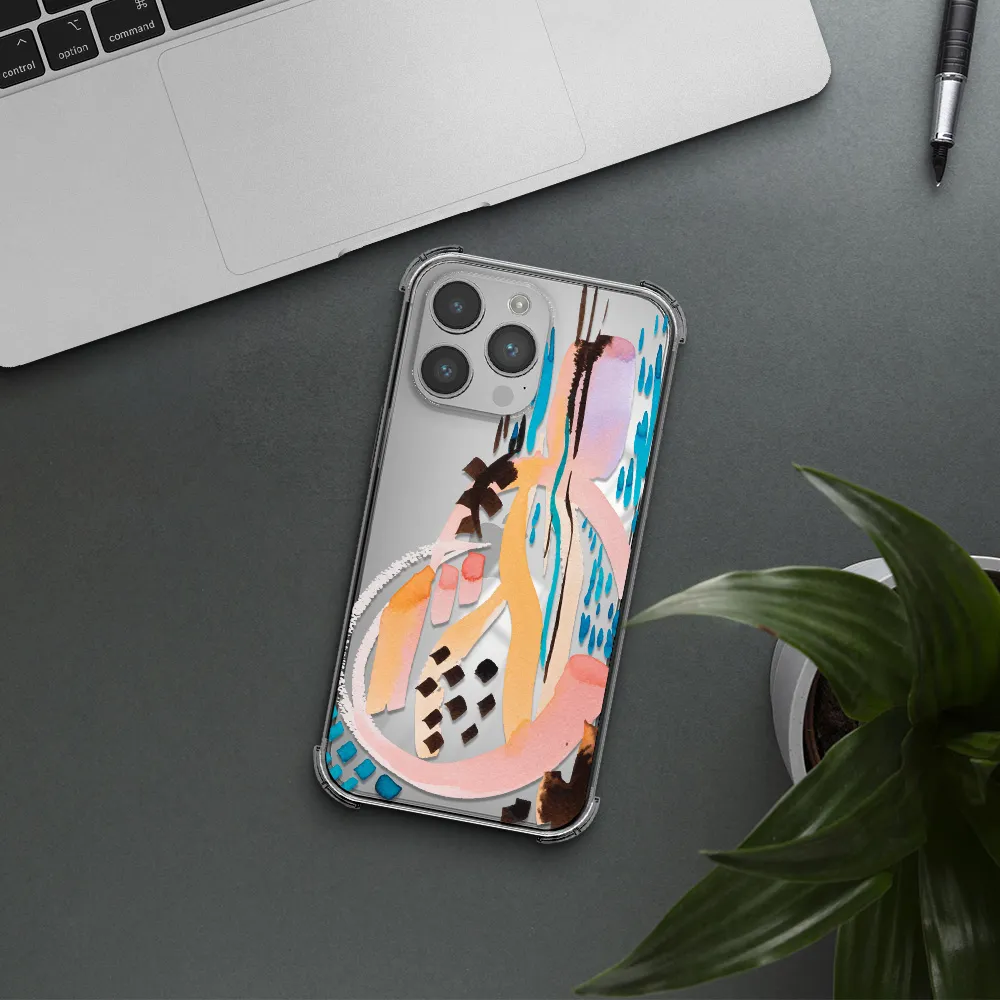 Watercolor Brush Paint Apple iPhone 14 pro Clear PC Case