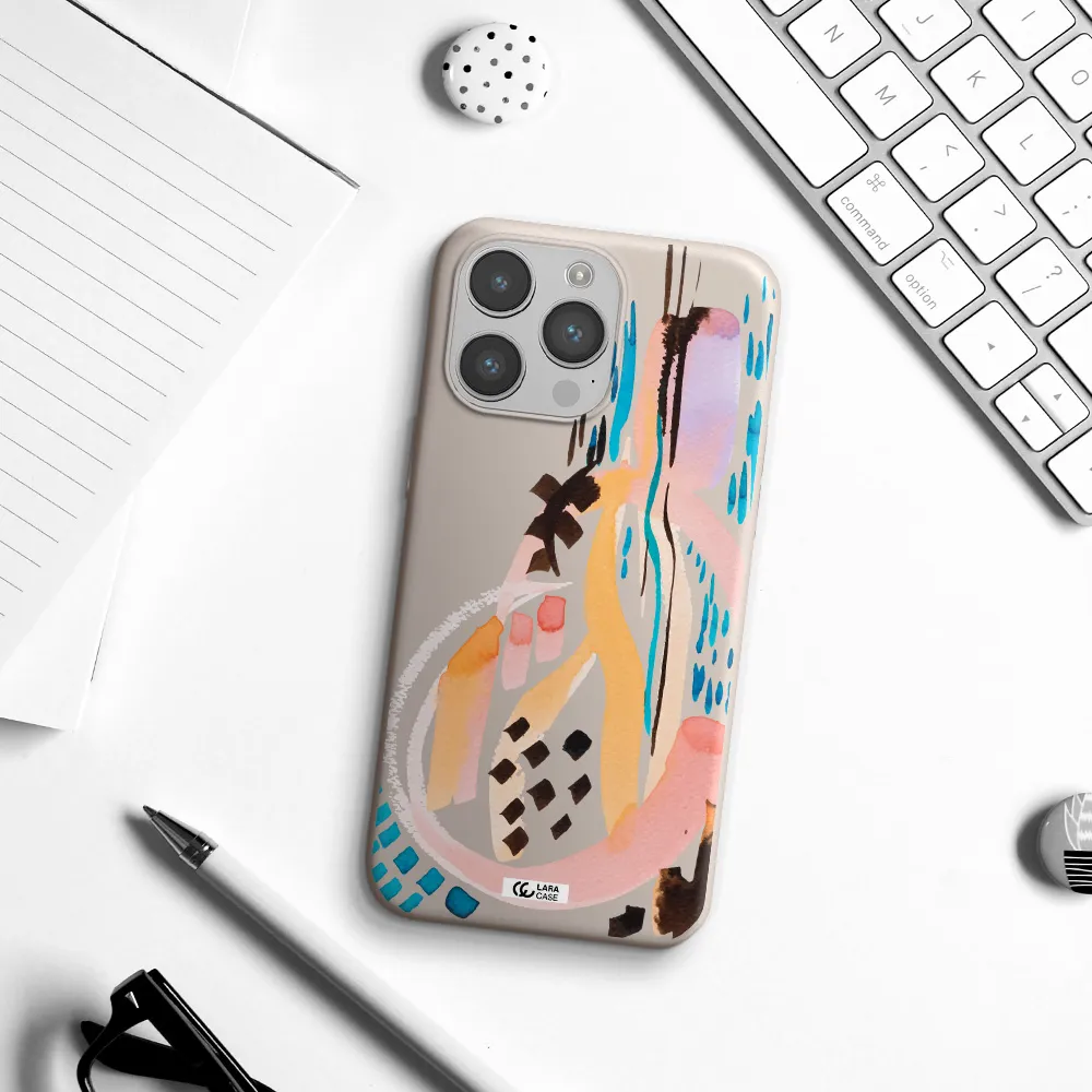 Watercolor Brush Paint Apple iPhone 14 pro max Silicone Stone Case