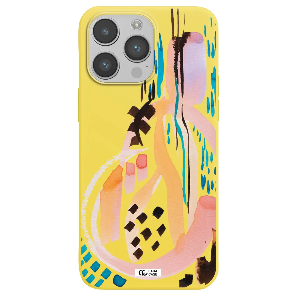 Watercolor Brush Paint Apple iPhone 14 pro Silicone canary yellow Case