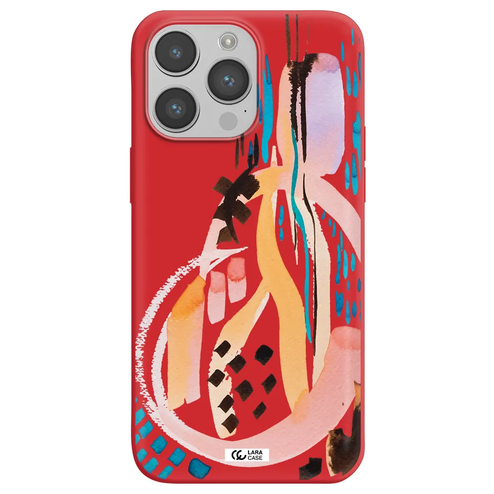 Watercolor Brush Paint Apple iPhone 14 pro Silicone Imperial Red Case