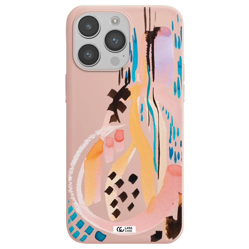 Watercolor Brush Paint Apple iPhone 14 pro Silicone pastel pink Case