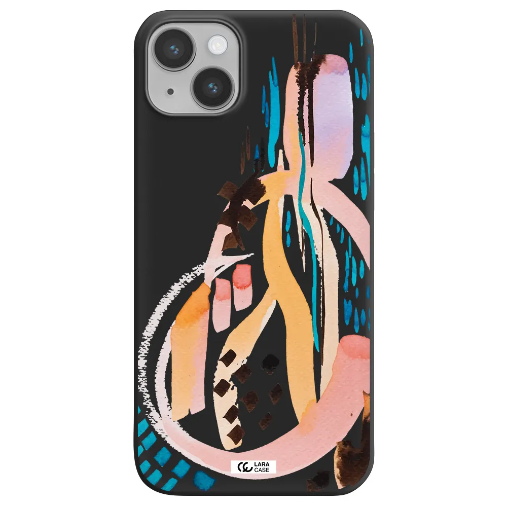 Watercolor Brush Paint Apple iPhone 14 Silicone black Case