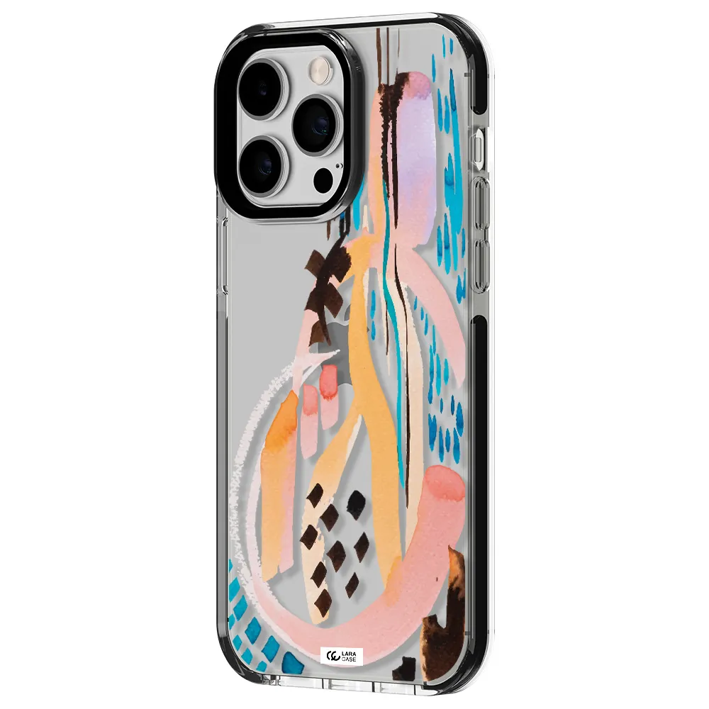 Watercolor Brush Paint Apple iPhone 15 Pro impact black border Case