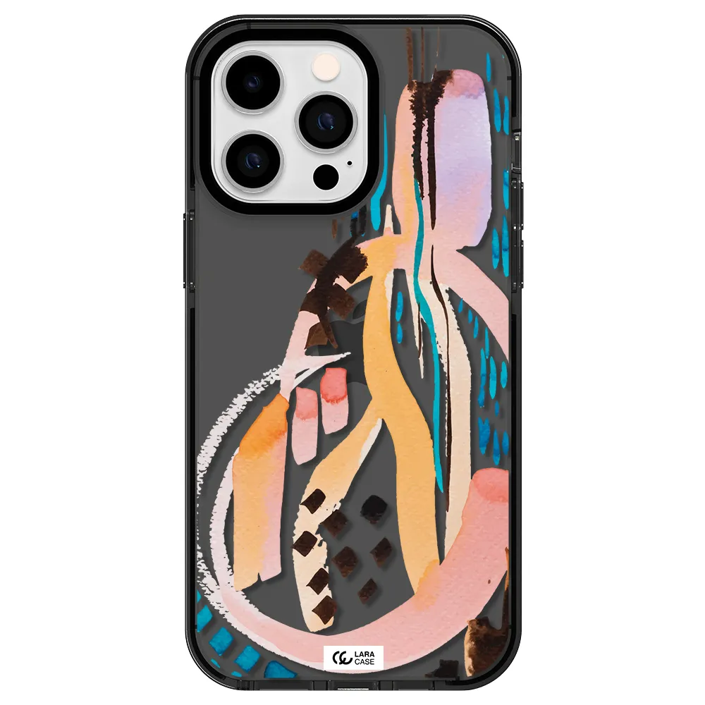 Watercolor Brush Paint Apple iPhone 15 Pro impact Smoke Black Case