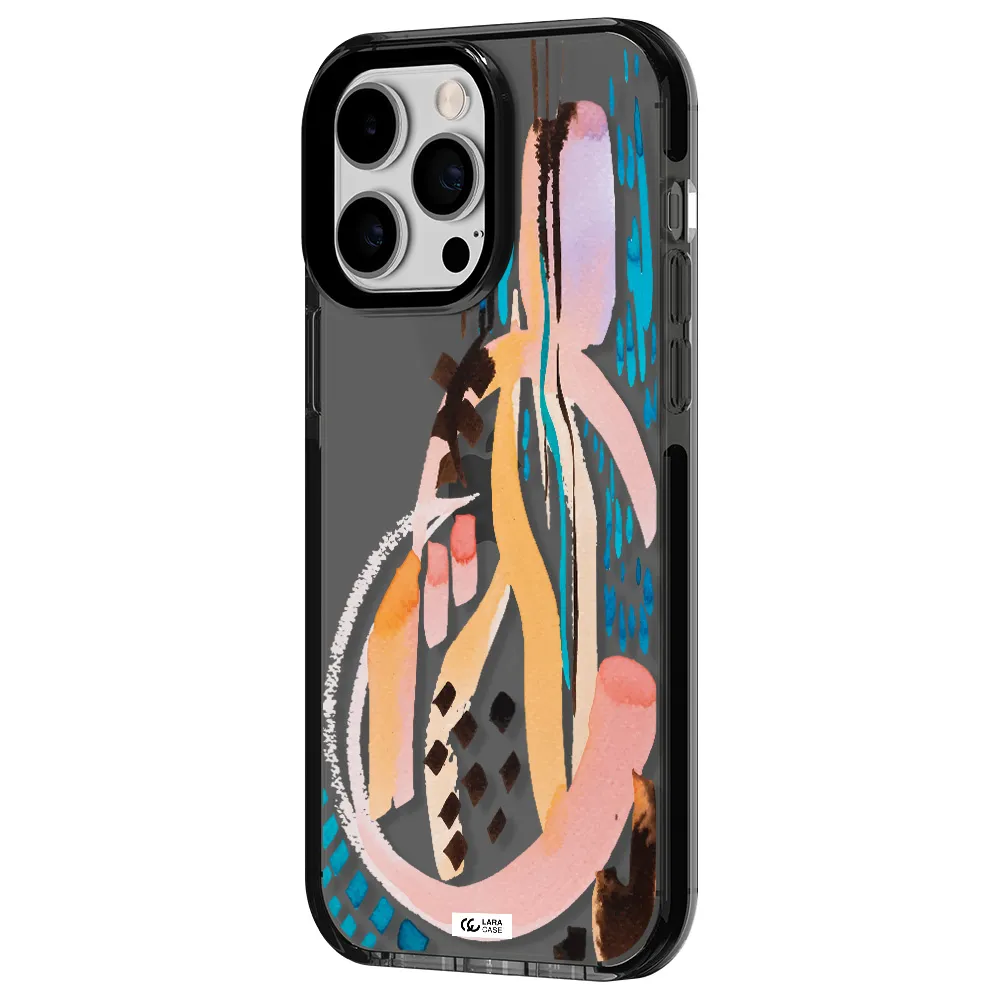 Watercolor Brush Paint Apple iPhone 15 Pro Max impact Smoke Black Case