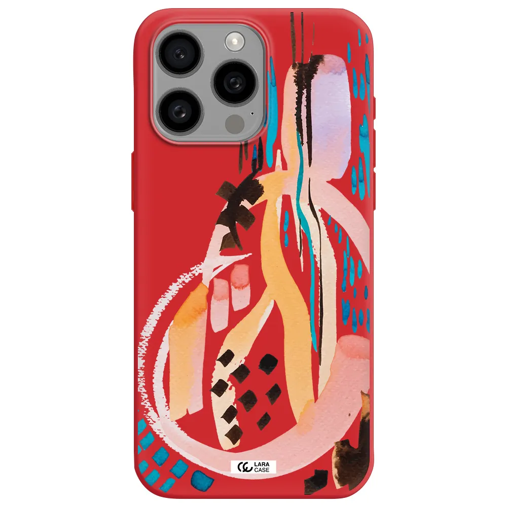 Watercolor Brush Paint Apple Iphone 15 Pro Max Silicone Imperial Red Case