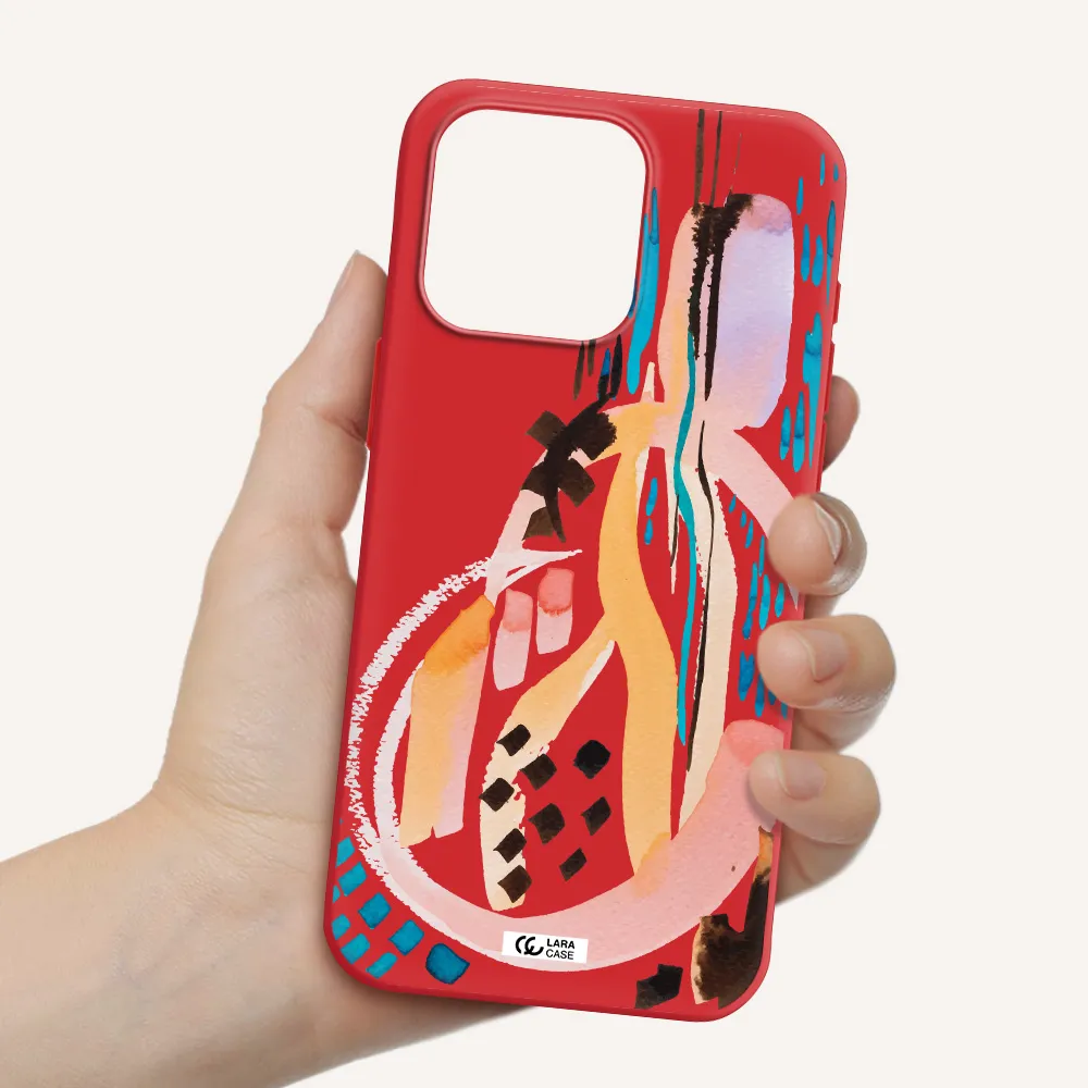 Watercolor Brush Paint Apple Iphone 15 Pro Max Silicone Imperial Red Case