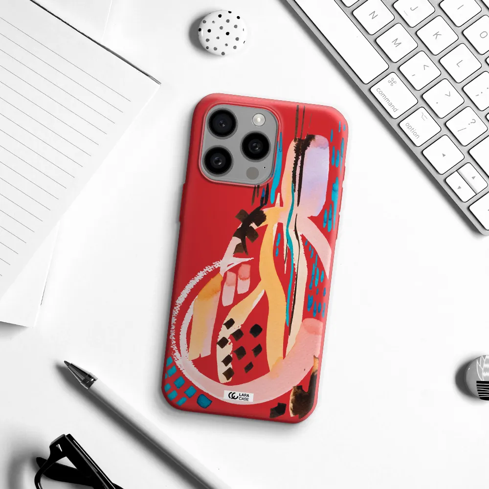 Watercolor Brush Paint Apple Iphone 15 Pro Max Silicone Imperial Red Case