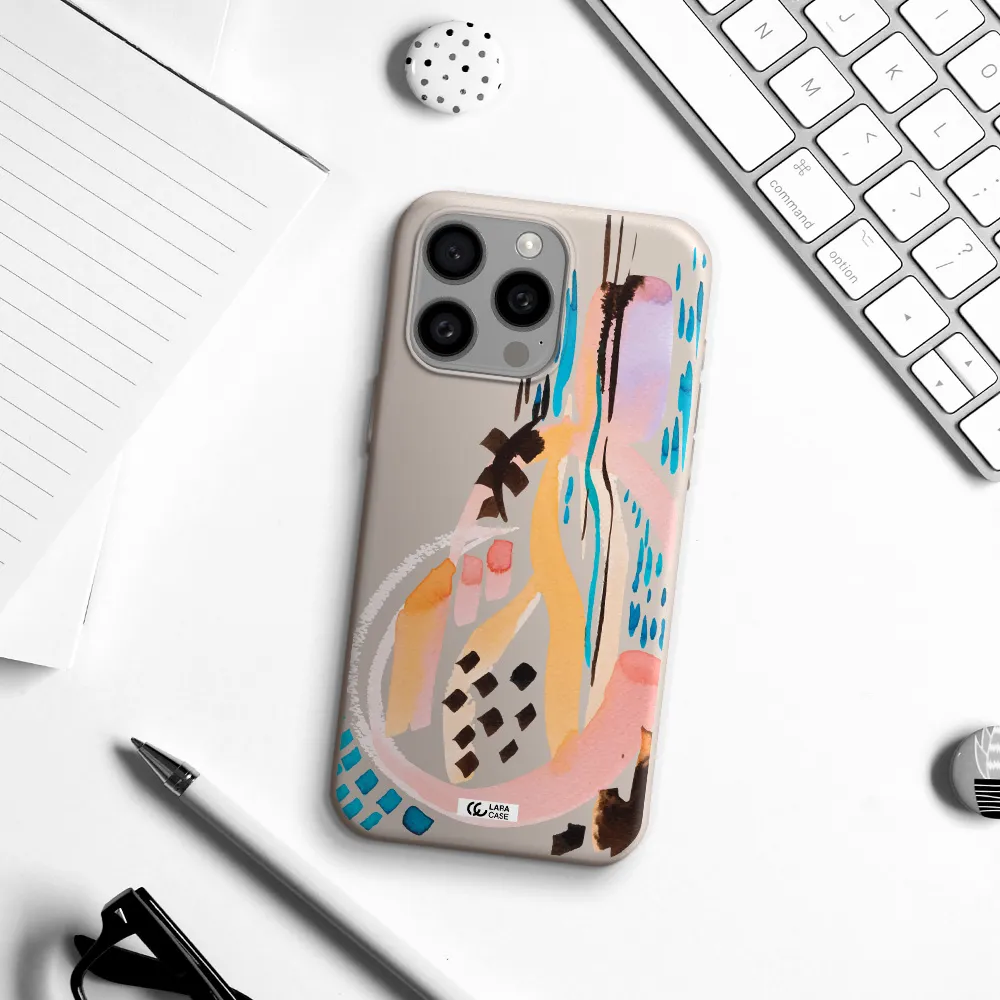 Watercolor Brush Paint Apple Iphone 15 Pro max Silicone Stone Case