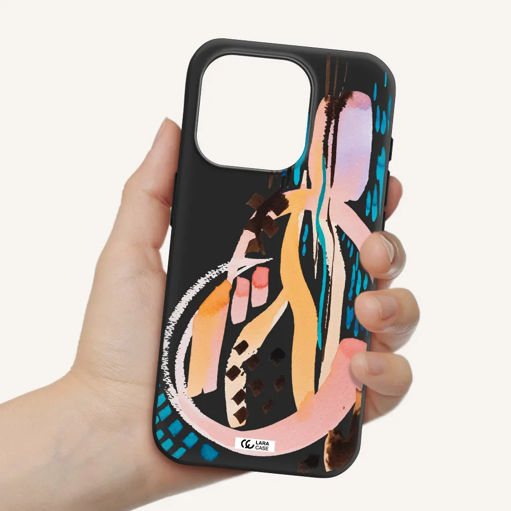 Watercolor Brush Paint Apple Iphone 15 Pro Silicone Black Case