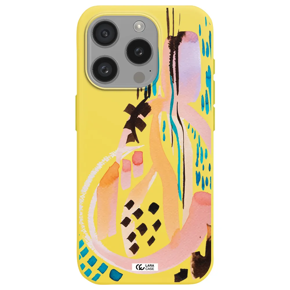 Watercolor Brush Paint Apple Iphone 15 Pro Silicone Canary Yellow Case