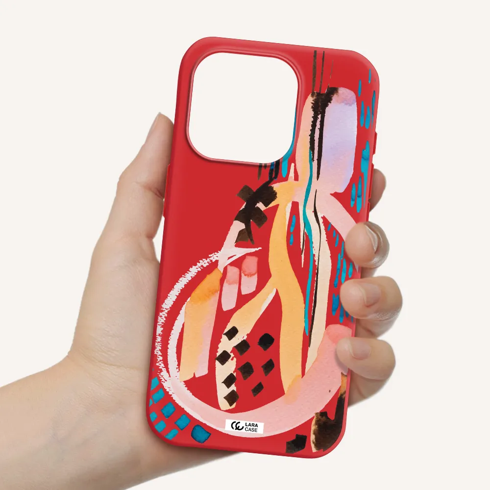 Watercolor Brush Paint Apple Iphone 15 Pro Silicone Imperial Red Case