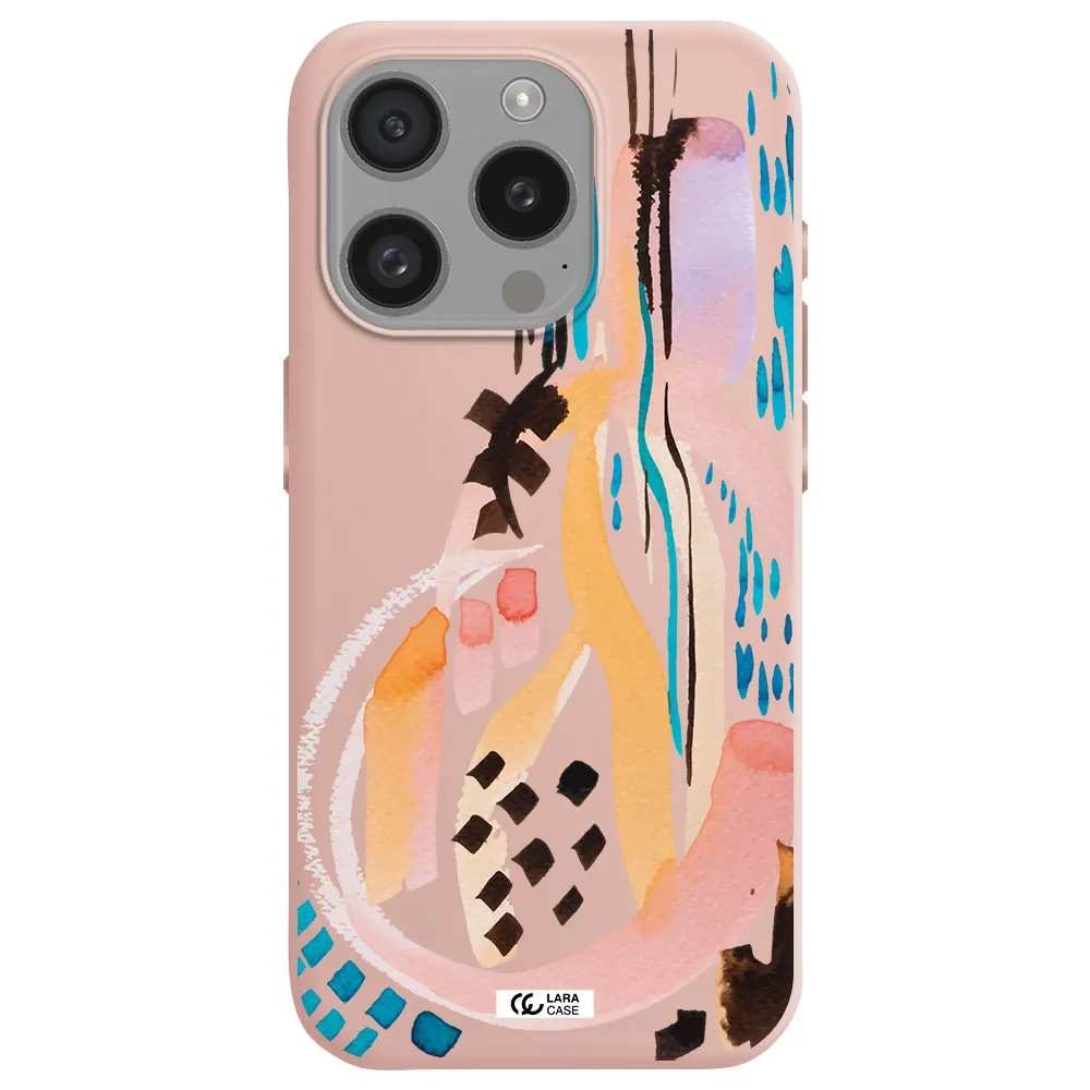Watercolor Brush Paint Apple Iphone 15 Pro Silicone Pastel Pink Case