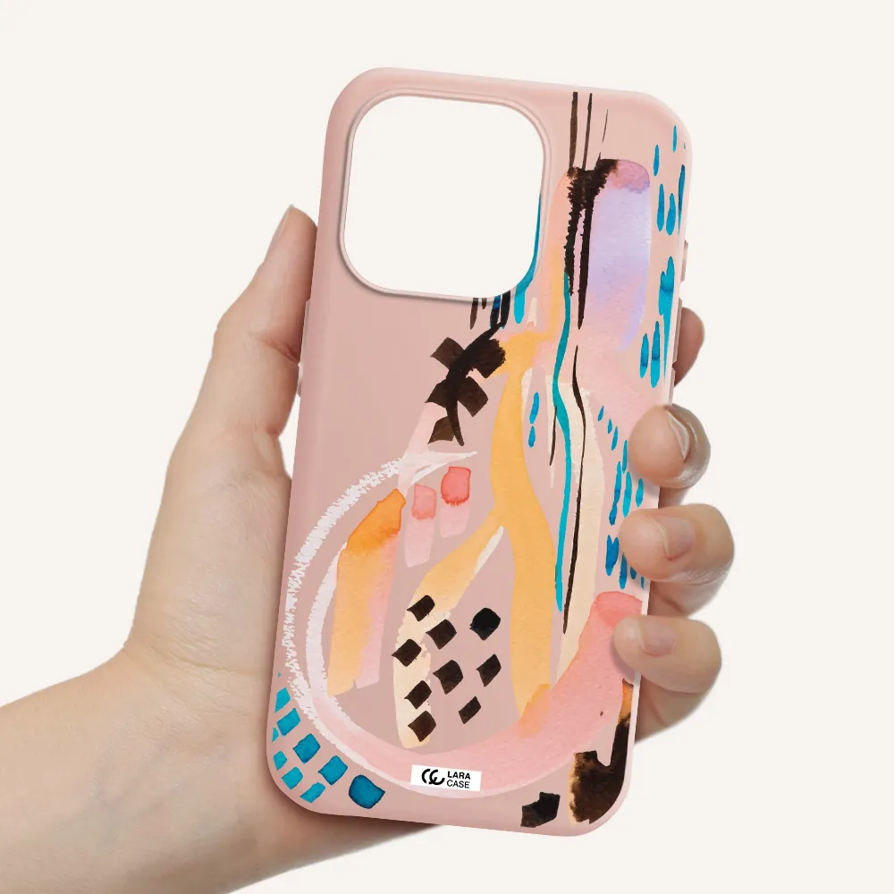 Watercolor Brush Paint Apple Iphone 15 Pro Silicone Pastel Pink Case
