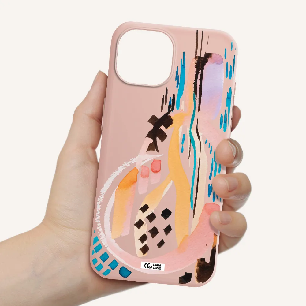 Watercolor Brush Paint Apple Iphone 15 Silicone Pastel Pink Case
