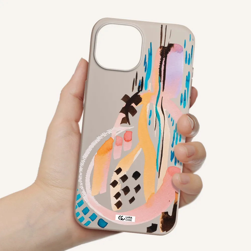 Watercolor Brush Paint Apple iPhone 15 Silicone Stone Case