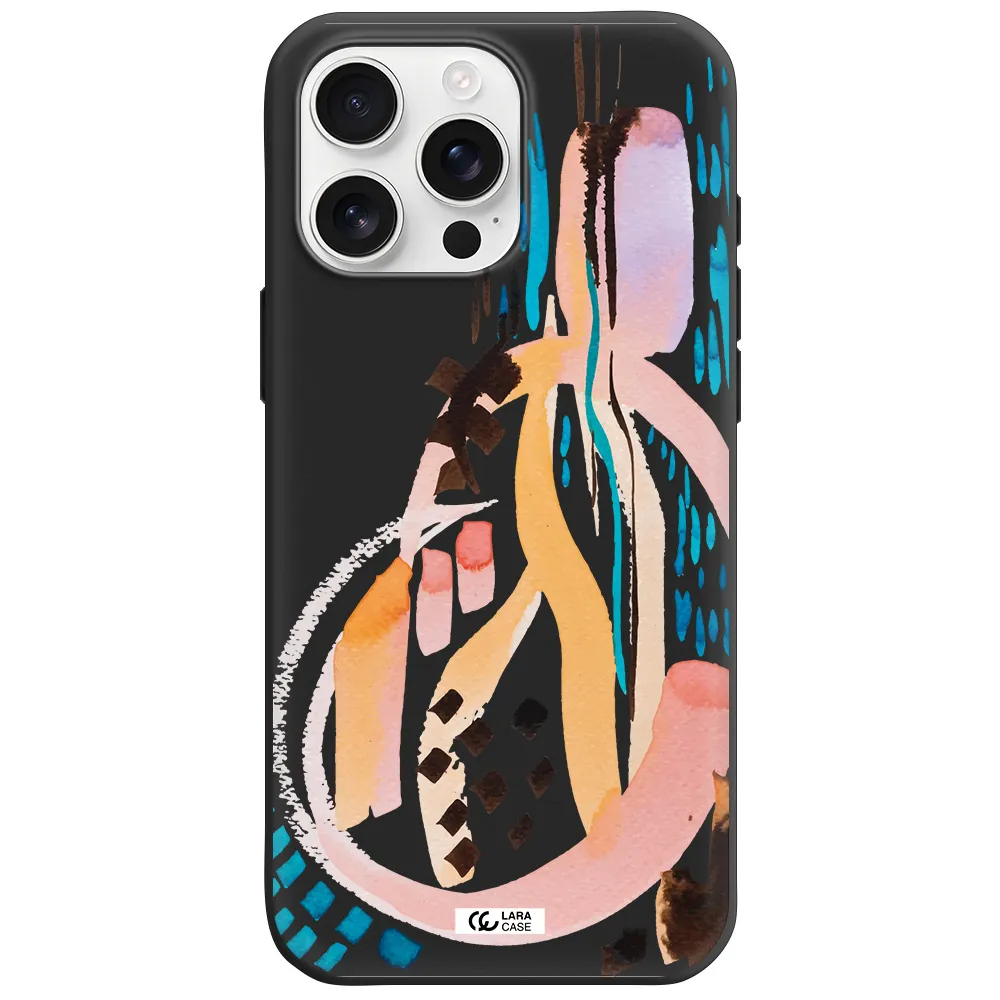 Watercolor Brush Paint Apple Iphone 16 Pro Max Silicone Black Case