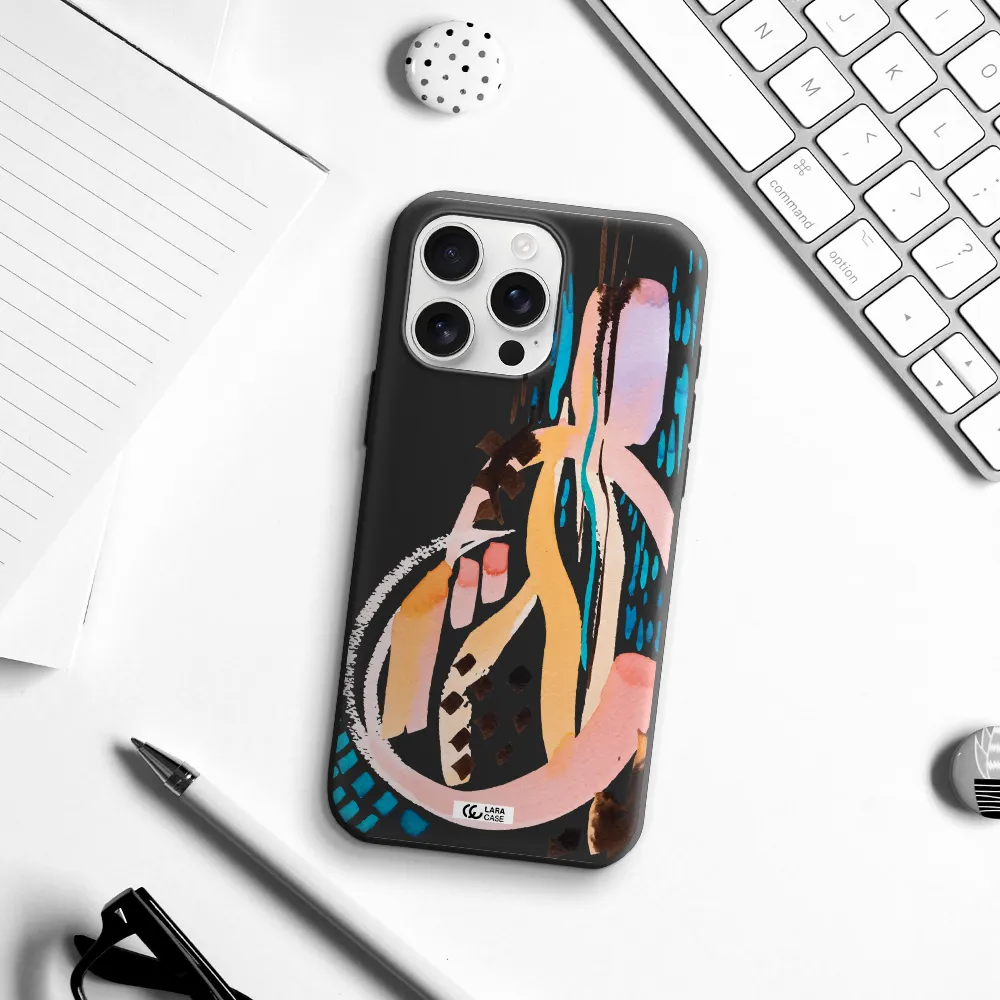 Watercolor Brush Paint Apple Iphone 16 Pro Max Silicone Black Case