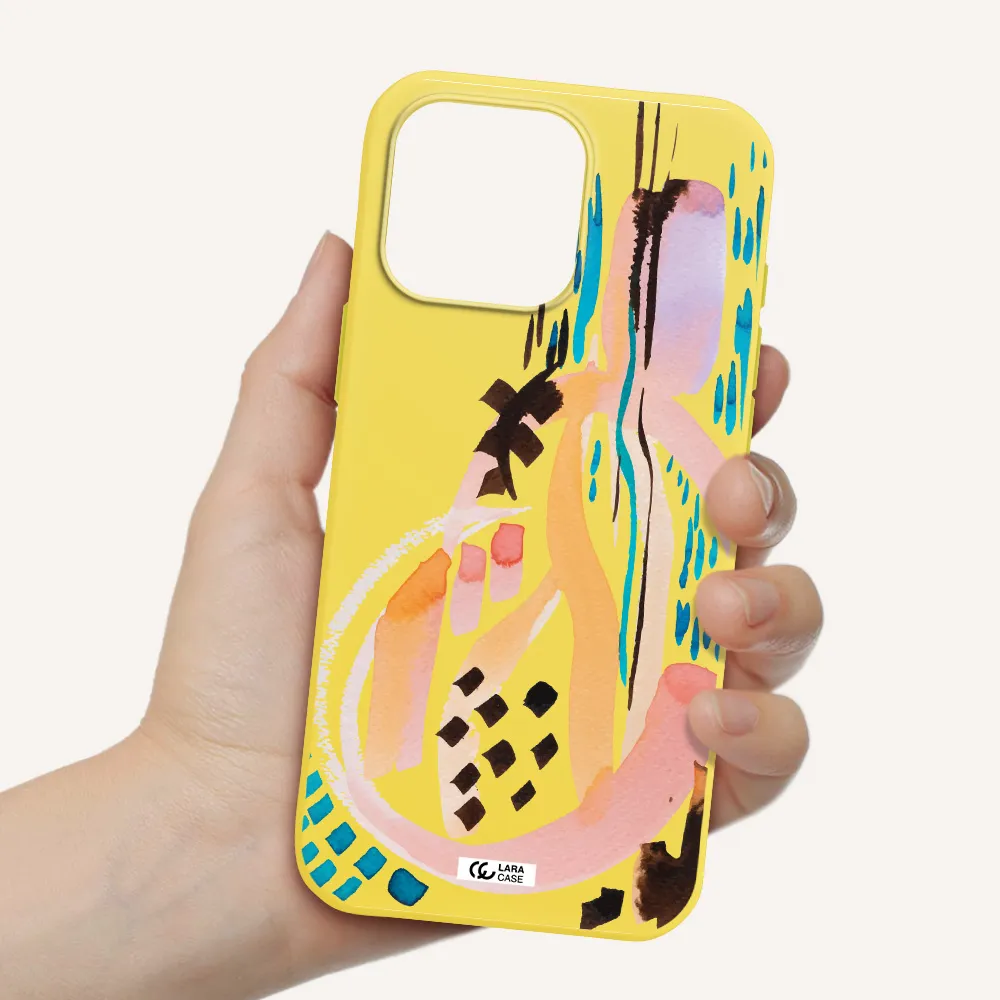 Watercolor Brush Paint Apple Iphone 16 Pro Max Silicone Canary Yellow Case