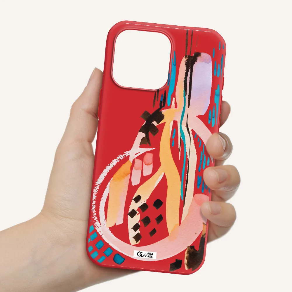 Watercolor Brush Paint Apple Iphone 16 Pro Max Silicone Imperial Red Case