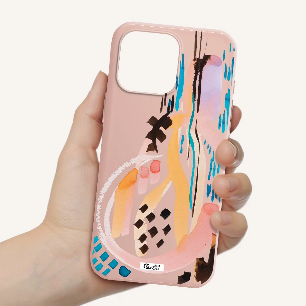 Watercolor Brush Paint Apple Iphone 16 Pro Max Silicone Pastel Pink Case