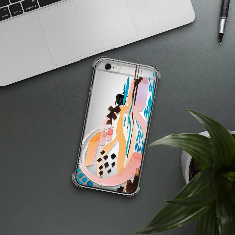 Watercolor Brush Paint Apple iPhone 6 Clear PC Case