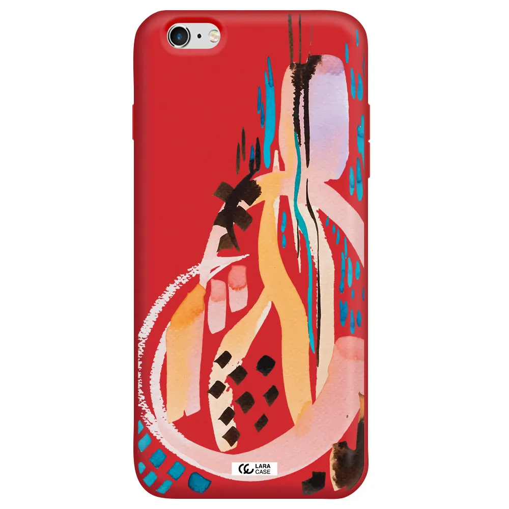 Watercolor Brush Paint Apple iPhone 6 plus Silicone Imperial Red Case