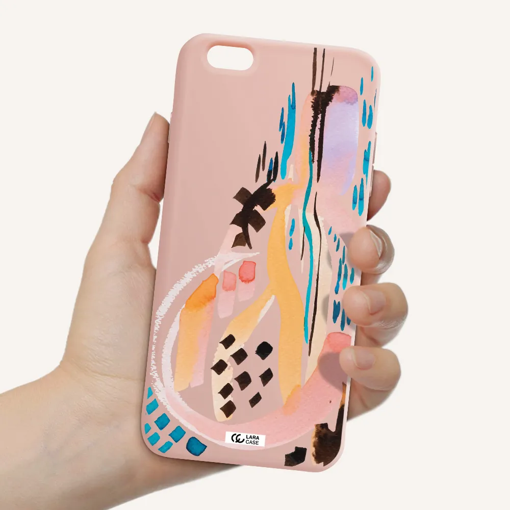 Watercolor Brush Paint Apple iPhone 6 plus Silicone pastel pink Case
