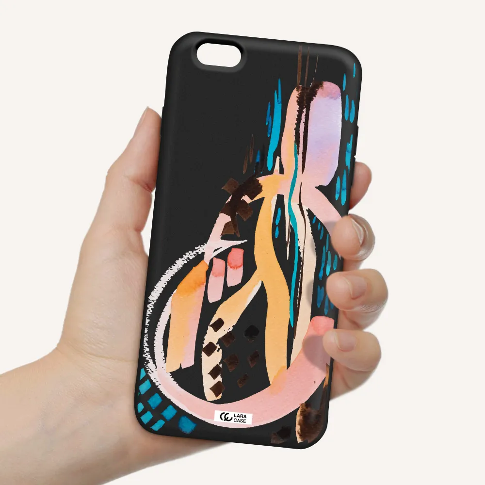 Watercolor Brush Paint Apple iPhone 6 s plus Silicone black Case