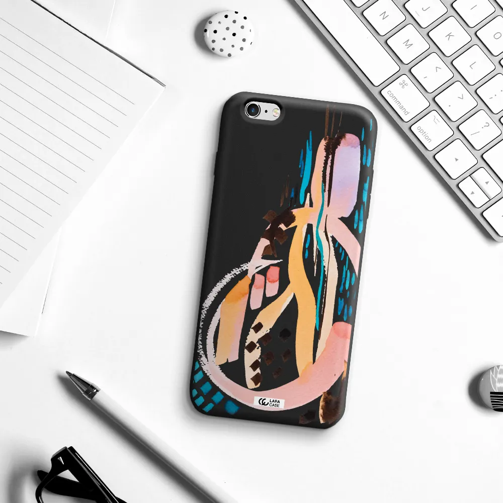 Watercolor Brush Paint Apple iPhone 6 s plus Silicone black Case