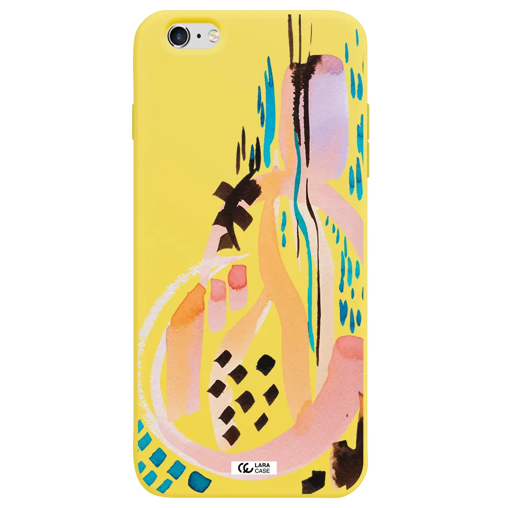 Watercolor Brush Paint Apple iPhone 6 s plus Silicone canary yellow Case