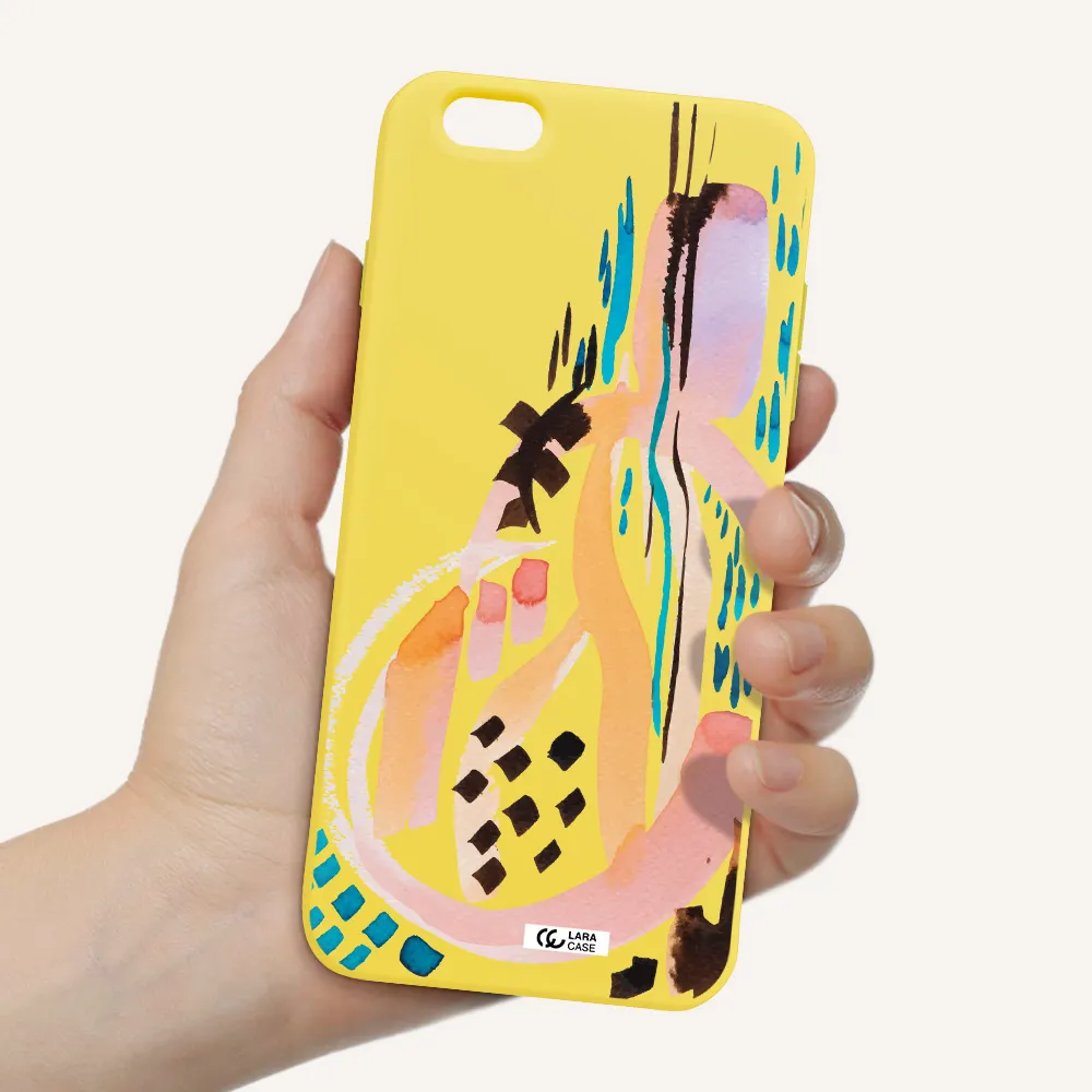 Watercolor Brush Paint Apple iPhone 6 s plus Silicone canary yellow Case