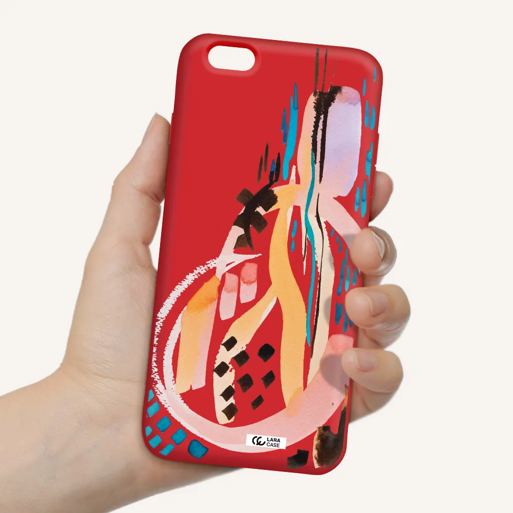 Watercolor Brush Paint Apple iPhone 6 s plus Silicone Imperial Red Case