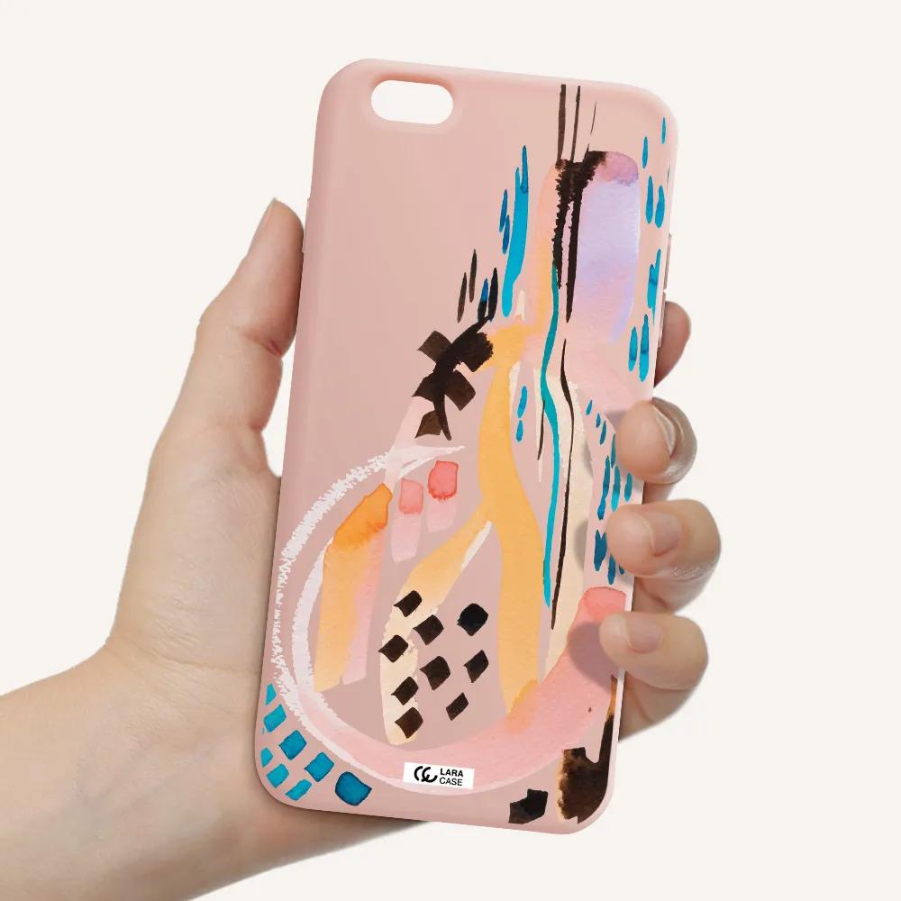 Watercolor Brush Paint Apple iPhone 6 s plus Silicone pastel pink Case