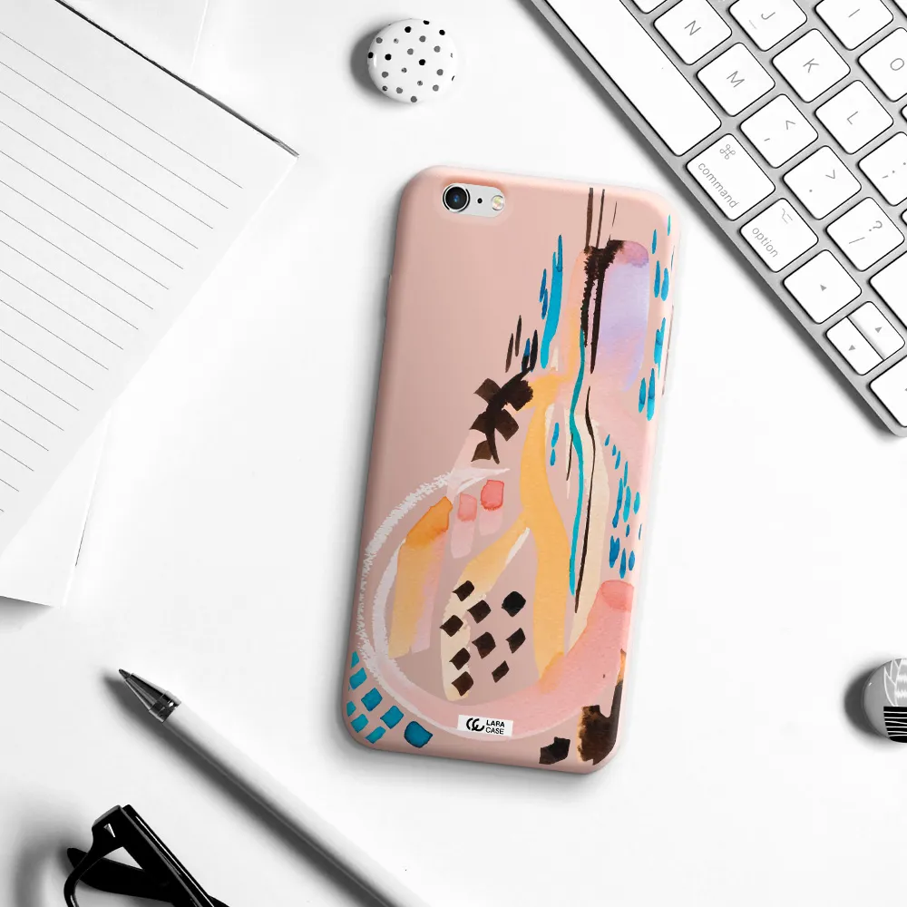 Watercolor Brush Paint Apple iPhone 6 s plus Silicone pastel pink Case