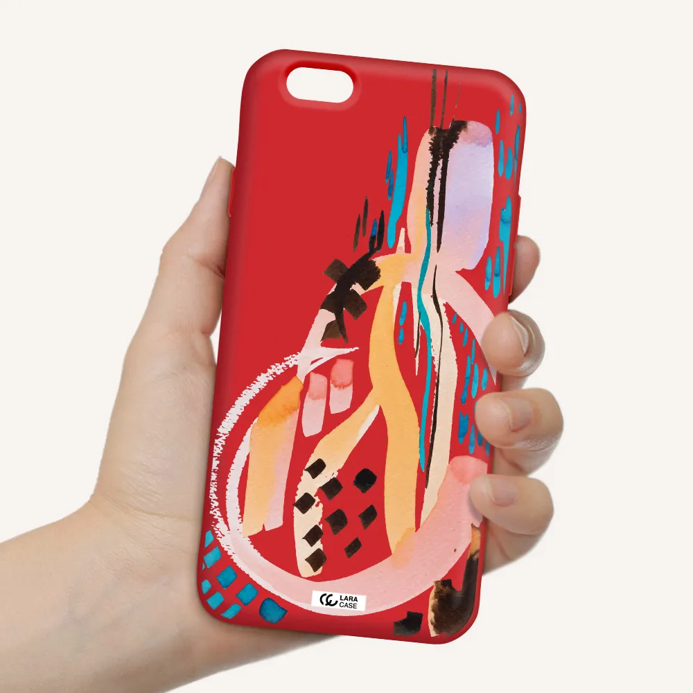 Watercolor Brush Paint Apple iPhone 6 Silicone Imperial Red Case