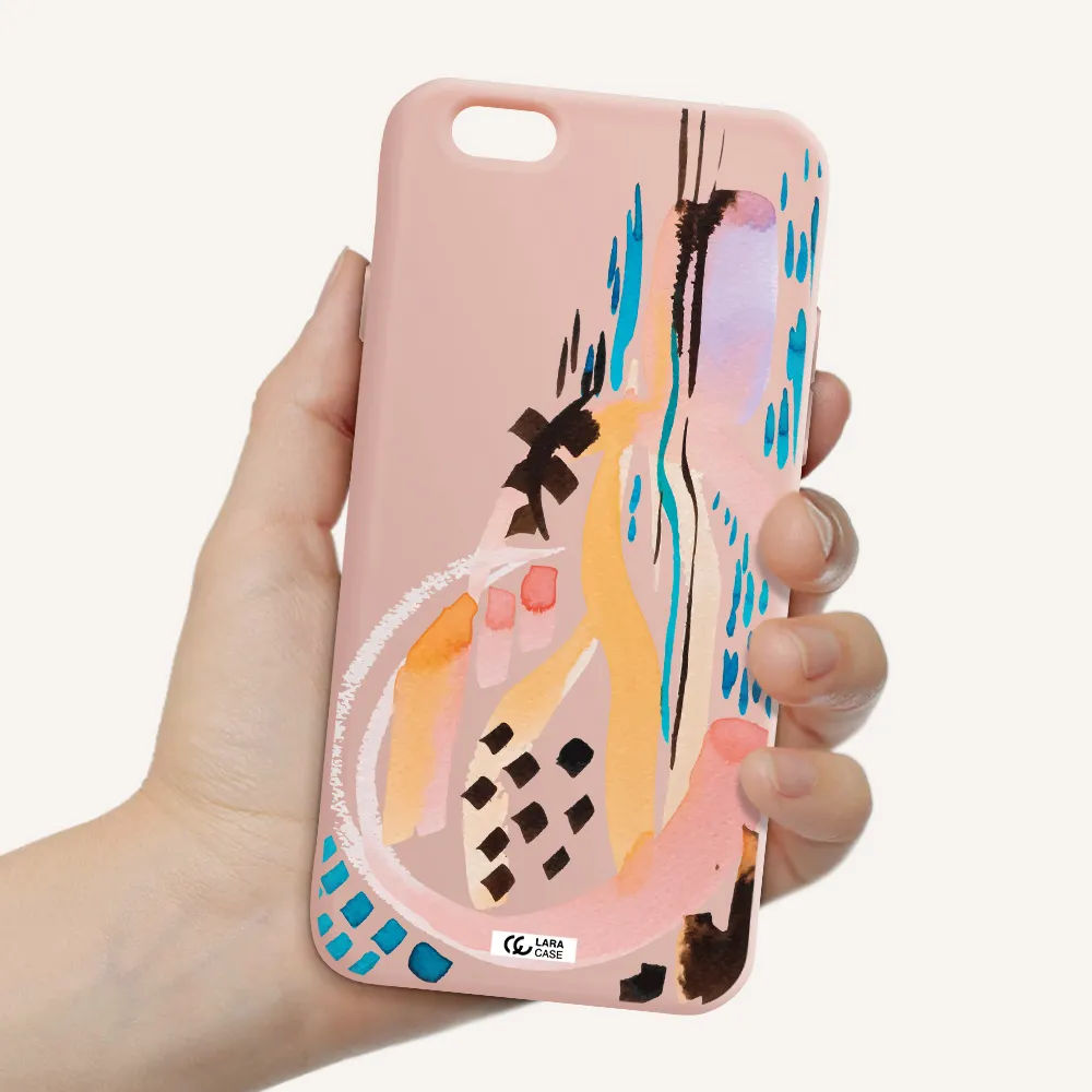 Watercolor Brush Paint Apple iPhone 6 Silicone pastel pink Case
