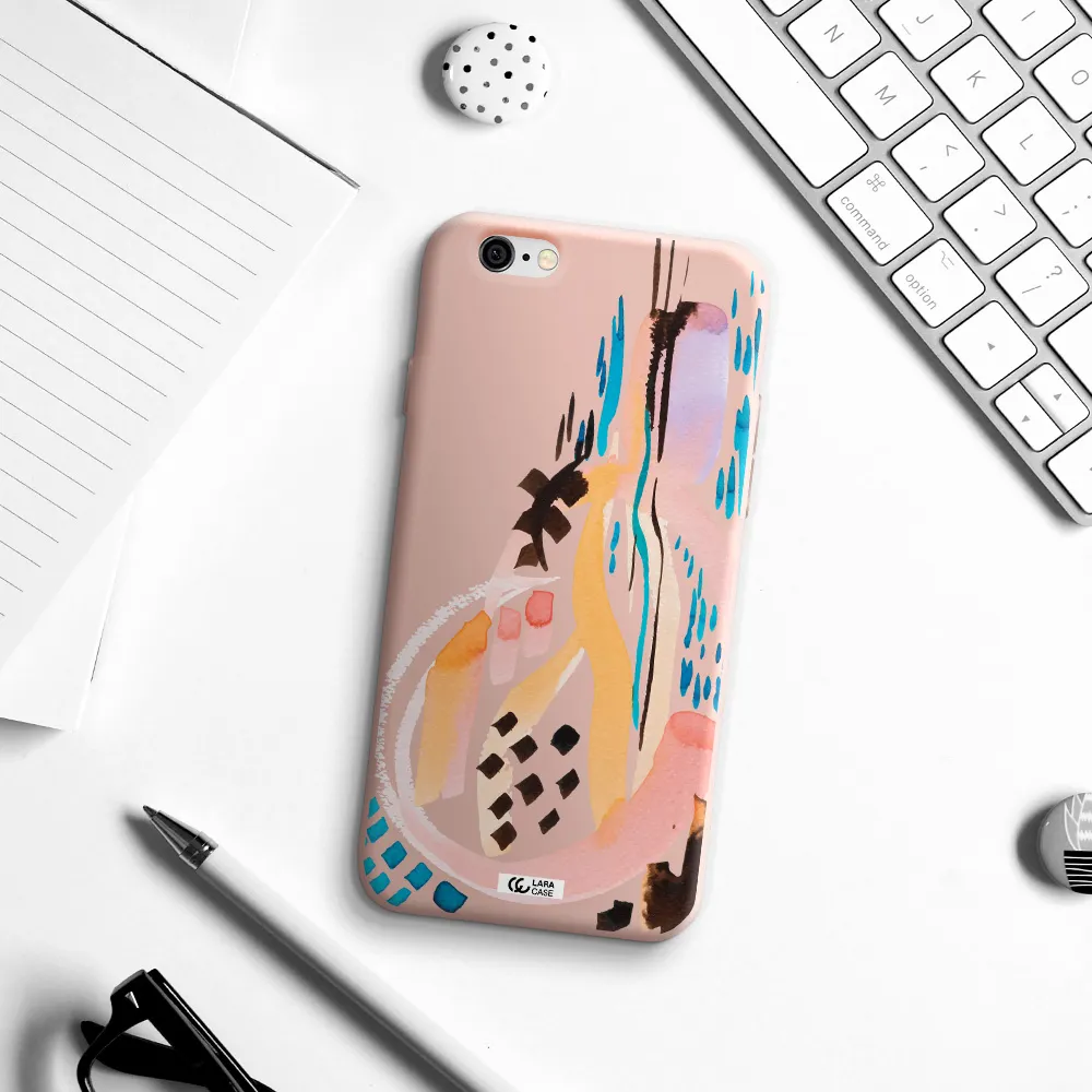 Watercolor Brush Paint Apple iPhone 6 Silicone pastel pink Case