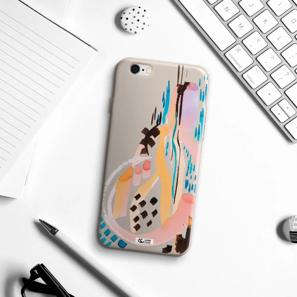 Watercolor Brush Paint Apple iPhone 6 Silicone Stone Case