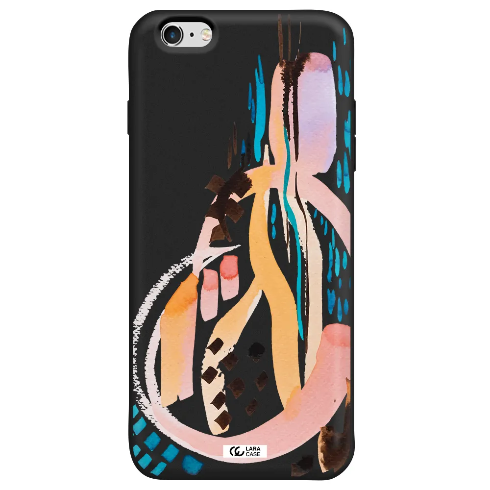 Watercolor Brush Paint Apple iPhone 6S Silicone black Case